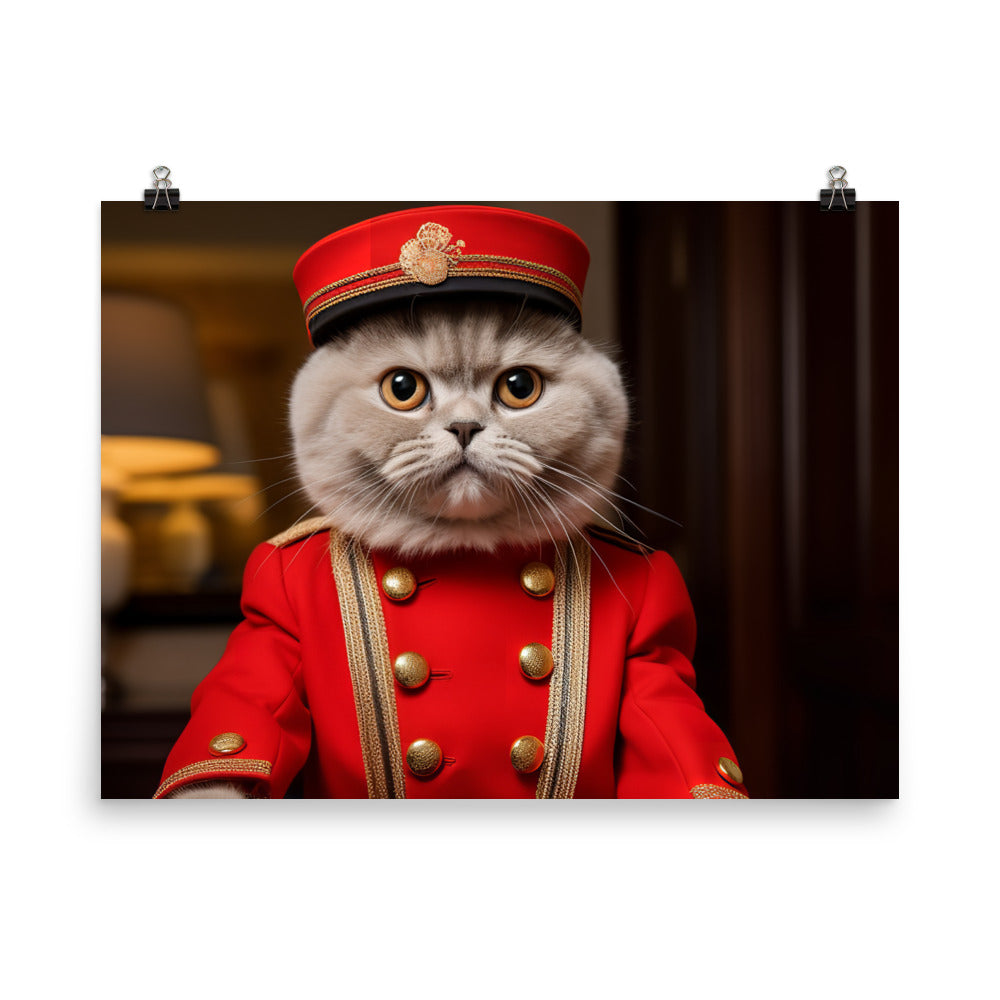 British Shorthair Hotel Staff Photo paper poster - PosterfyAI.com