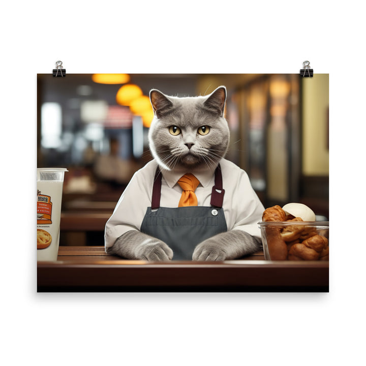 British Shorthair Fast Food Crew Photo paper poster - PosterfyAI.com