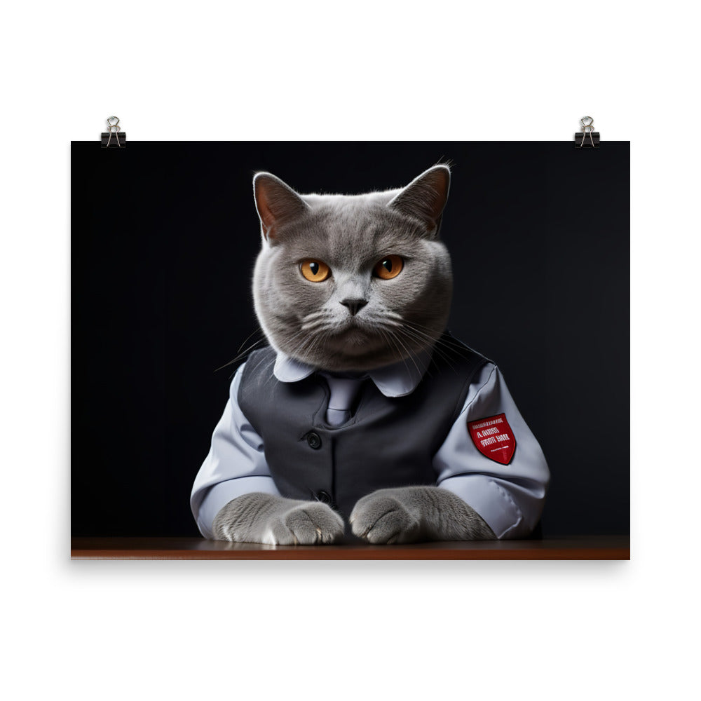 British Shorthair Fast Food Crew Photo paper poster - PosterfyAI.com