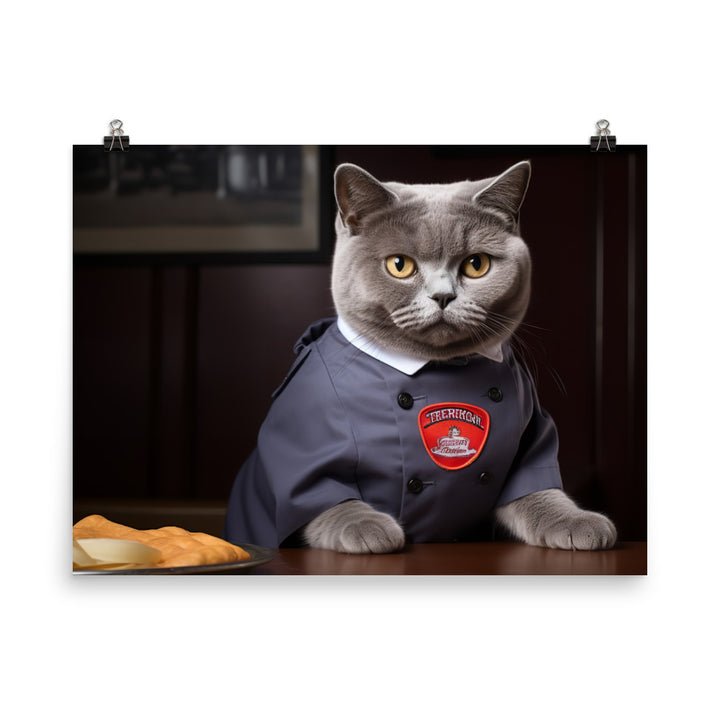 British Shorthair Fast Food Crew Photo paper poster - PosterfyAI.com