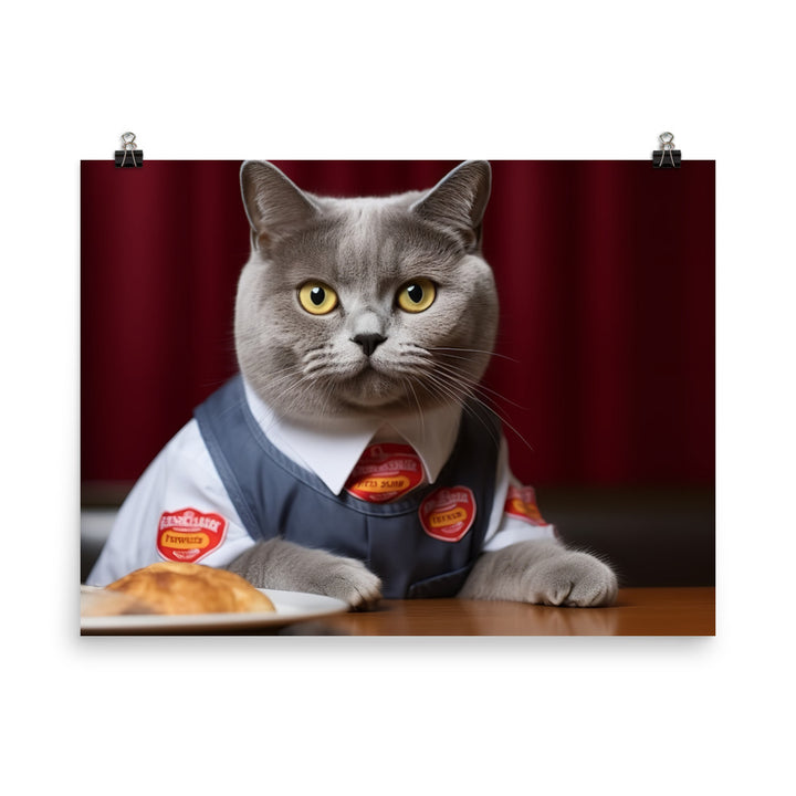 British Shorthair Fast Food Crew Photo paper poster - PosterfyAI.com