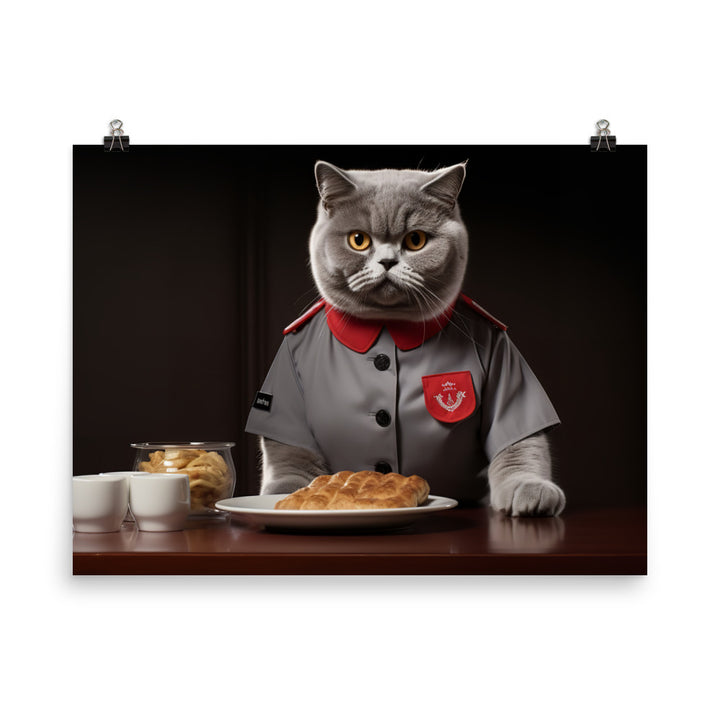 British Shorthair Fast Food Crew Photo paper poster - PosterfyAI.com