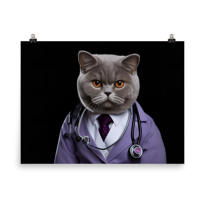 British Shorthair Doctor Photo paper poster - PosterfyAI.com