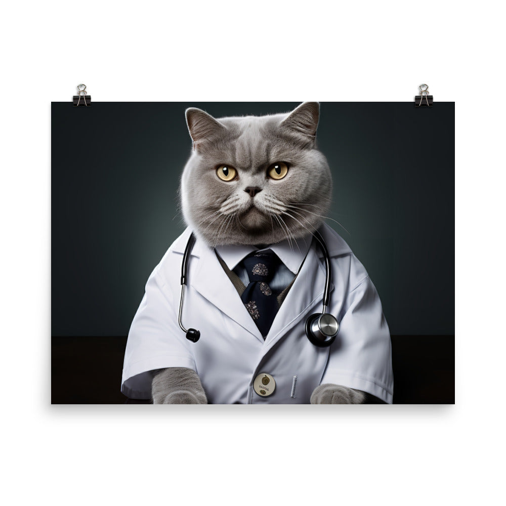 British Shorthair Doctor Photo paper poster - PosterfyAI.com