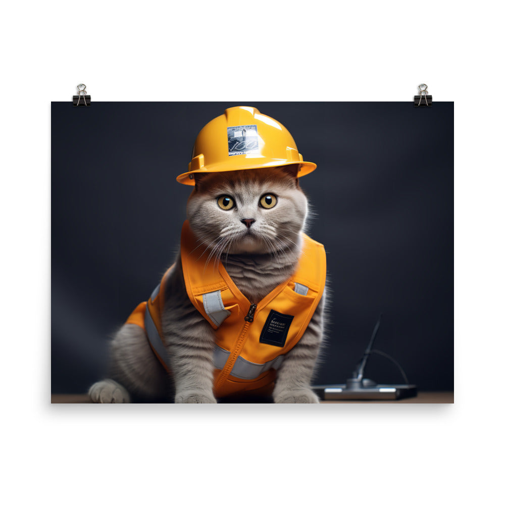 British Shorthair Contractor Photo paper poster - PosterfyAI.com