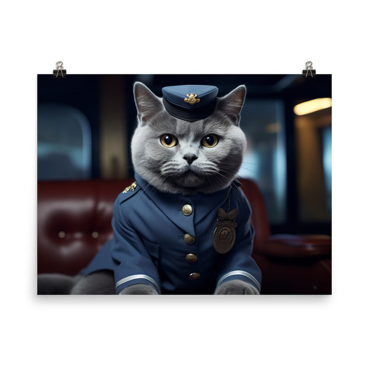 British Shorthair Cabin Crew Photo paper poster - PosterfyAI.com