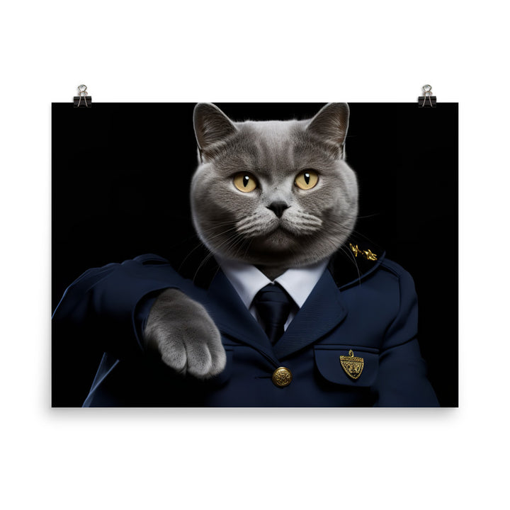 British Shorthair Cabin Crew Photo paper poster - PosterfyAI.com