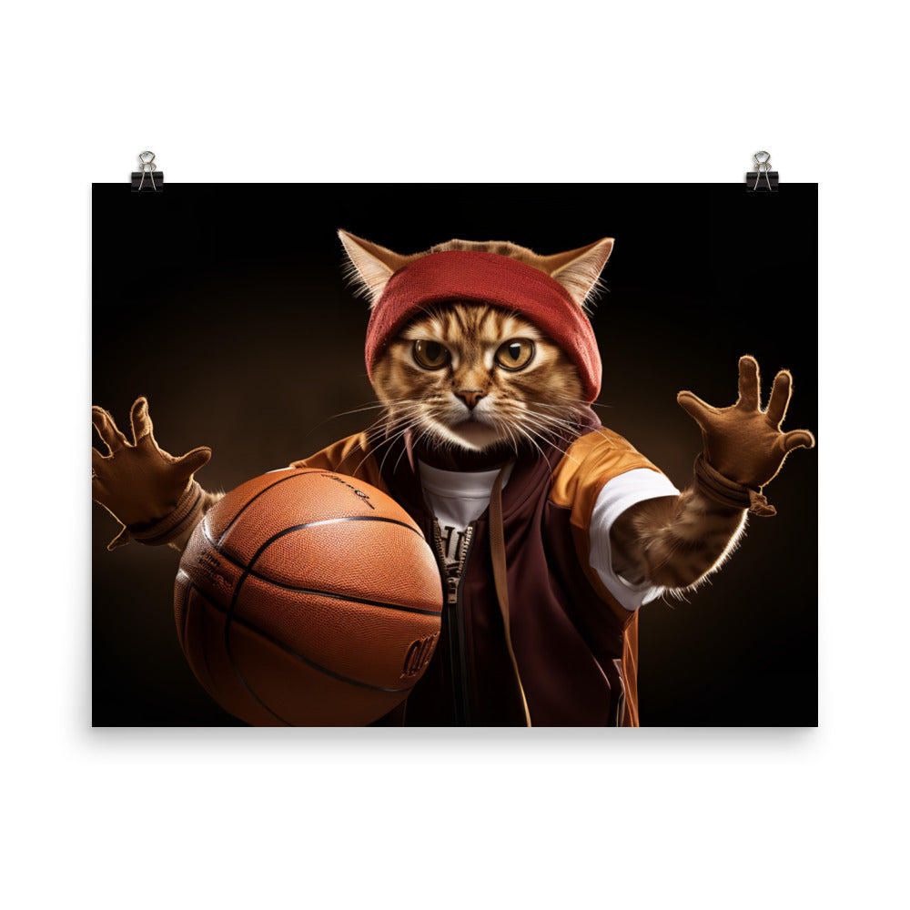 Abyssinian Basketball Player Photo paper poster - PosterfyAI.com