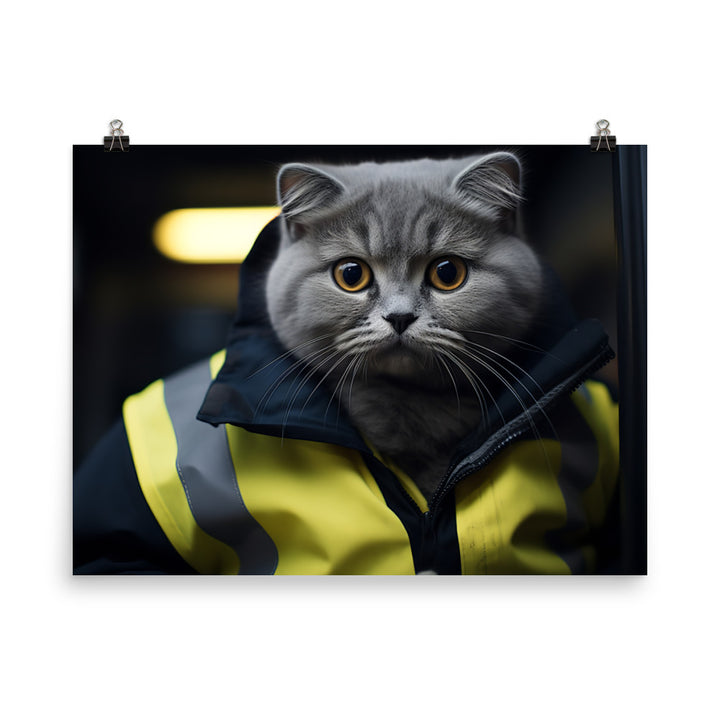 Scottish Fold Transit Operator Photo paper poster - PosterfyAI.com