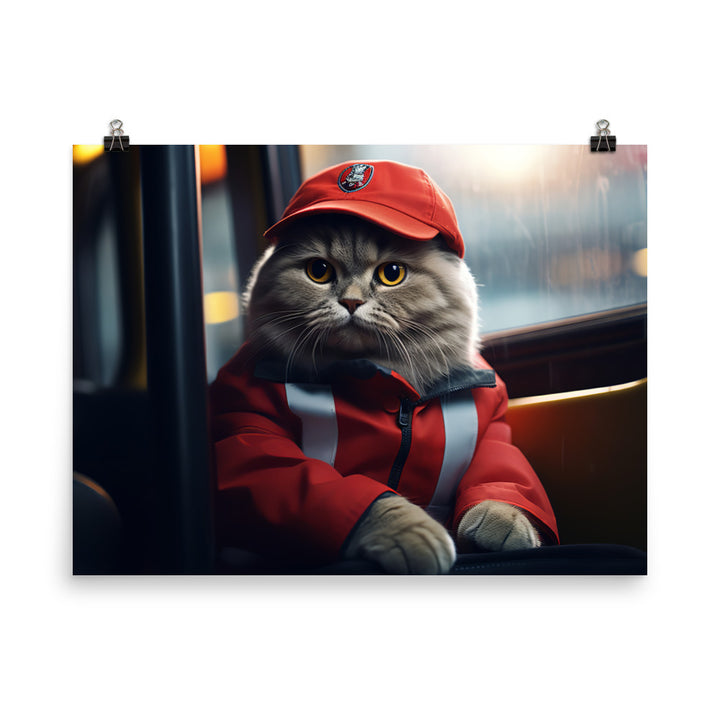 Scottish Fold Transit Operator Photo paper poster - PosterfyAI.com