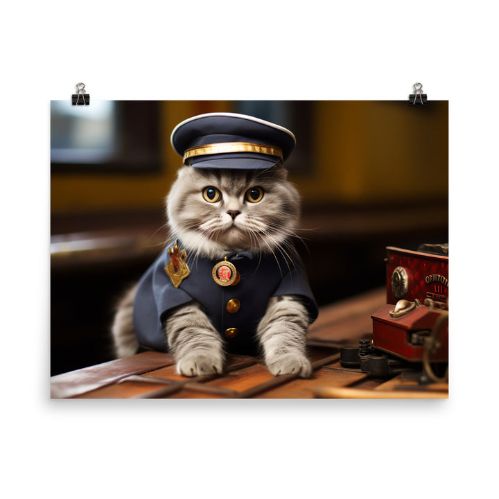 Scottish Fold Transit Operator Photo paper poster - PosterfyAI.com