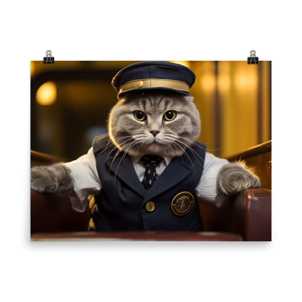 Scottish Fold Transit Operator Photo paper poster - PosterfyAI.com