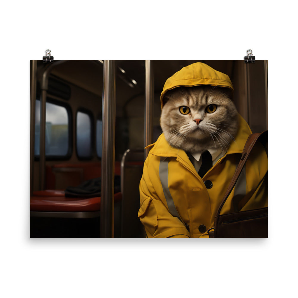 Scottish Fold Transit Operator Photo paper poster - PosterfyAI.com