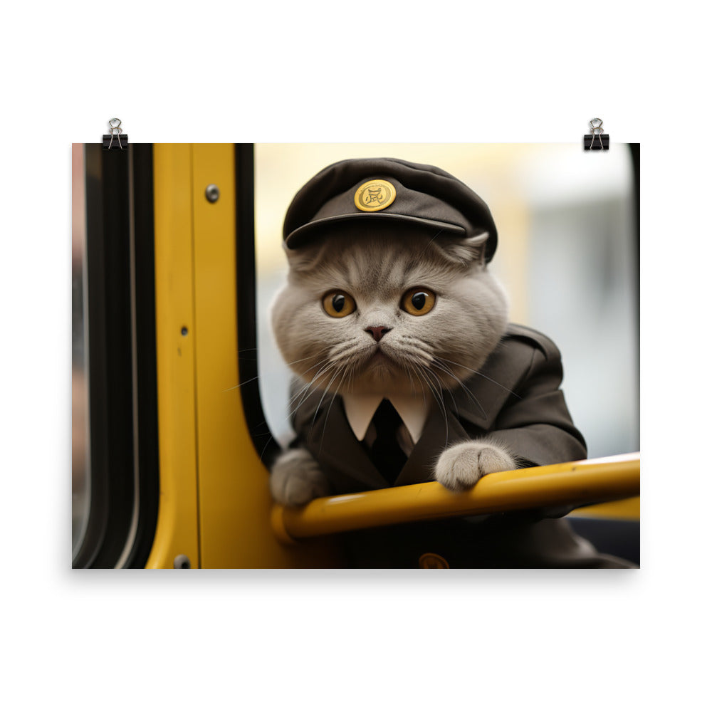 Scottish Fold Transit Operator Photo paper poster - PosterfyAI.com