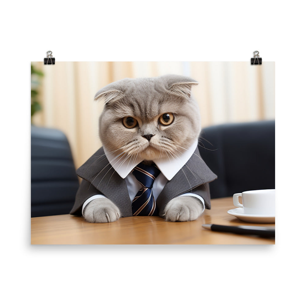 Scottish Fold Sales Consultant Photo paper poster - PosterfyAI.com