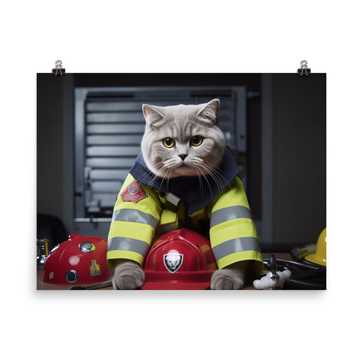 Scottish Fold Paramedic Photo paper poster - PosterfyAI.com