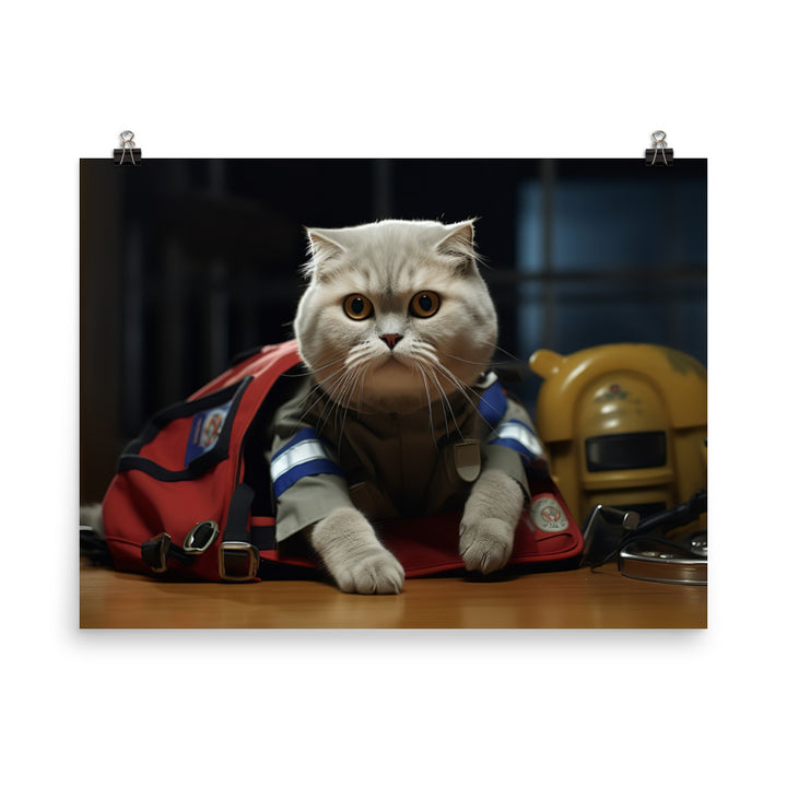 Scottish Fold Paramedic Photo paper poster - PosterfyAI.com