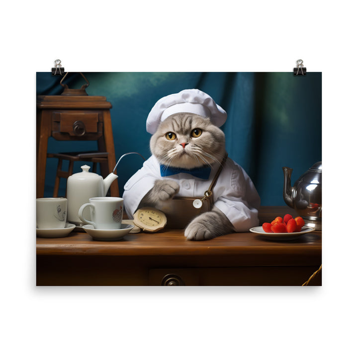 Scottish Fold Nurse Photo paper poster - PosterfyAI.com