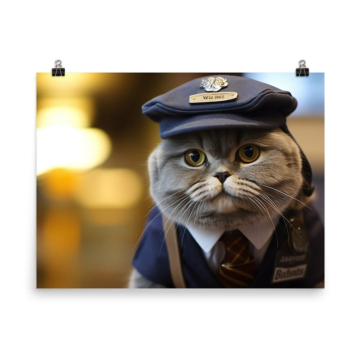 Scottish Fold Mail Carrier Photo paper poster - PosterfyAI.com