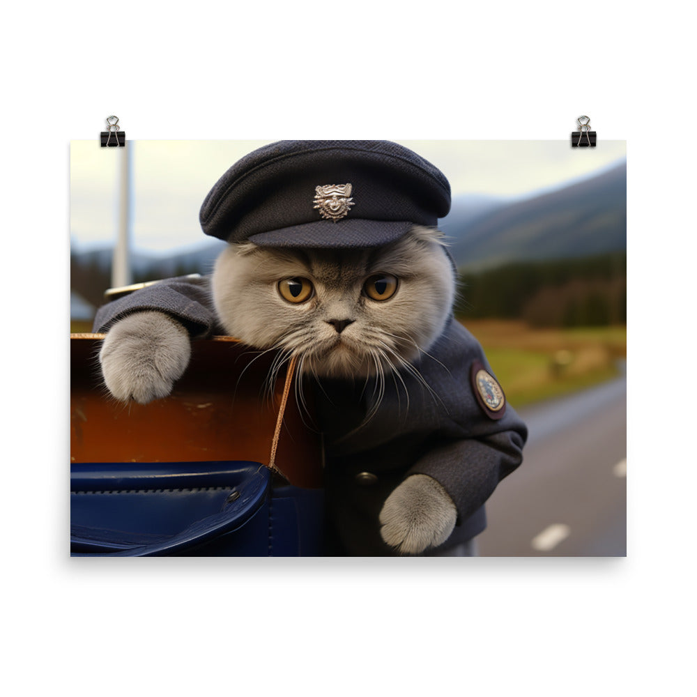 Scottish Fold Mail Carrier Photo paper poster - PosterfyAI.com