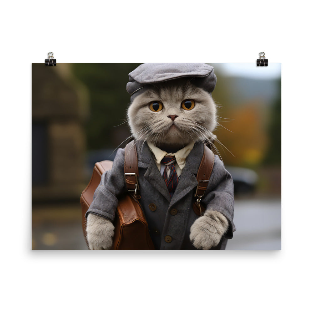 Scottish Fold Mail Carrier Photo paper poster - PosterfyAI.com