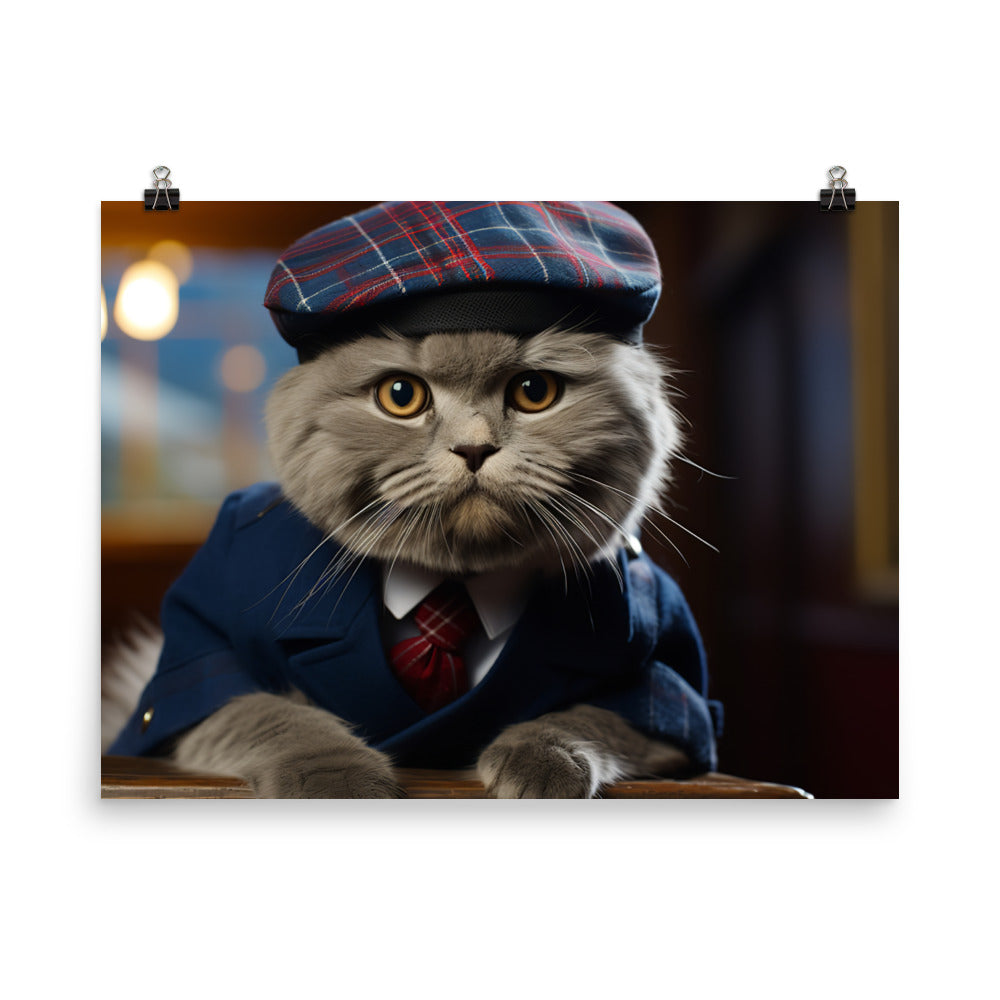 Scottish Fold Mail Carrier Photo paper poster - PosterfyAI.com