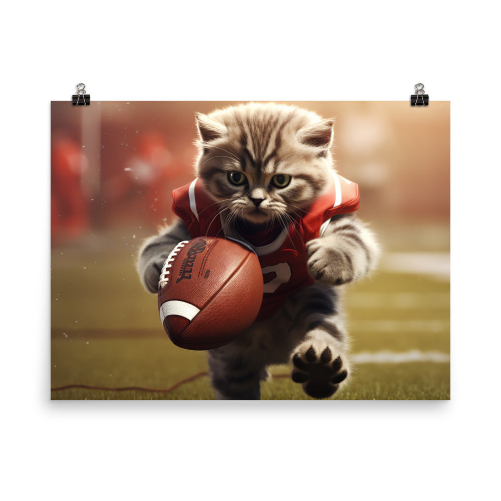 Scottish Fold Football Player Photo paper poster - PosterfyAI.com