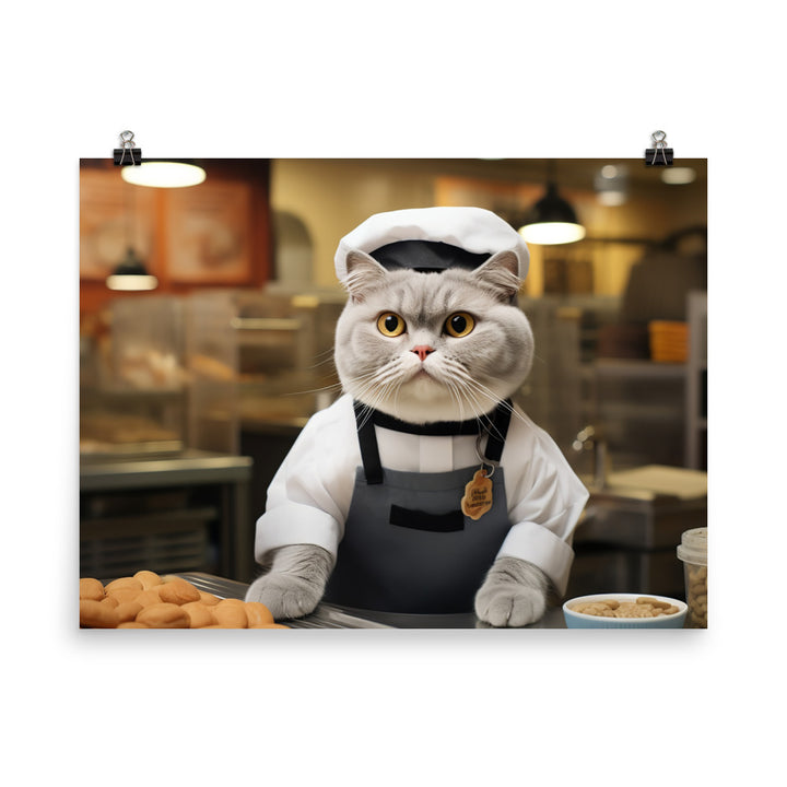 Scottish Fold Fast Food Crew Photo paper poster - PosterfyAI.com