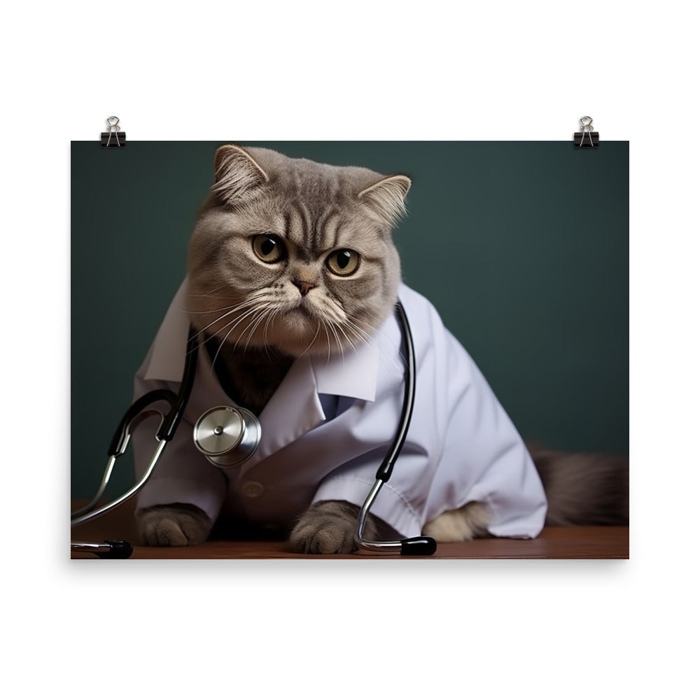 Scottish Fold Doctor Photo paper poster - PosterfyAI.com