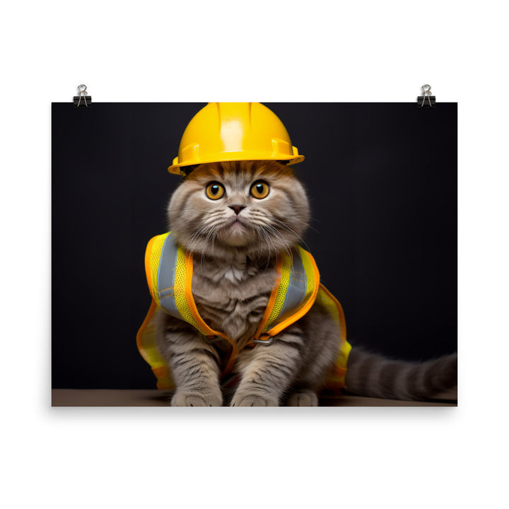 Scottish Fold Contractor Photo paper poster - PosterfyAI.com