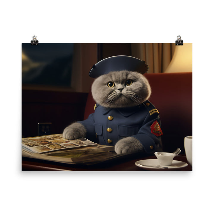 Scottish Fold Cabin Crew Photo paper poster - PosterfyAI.com