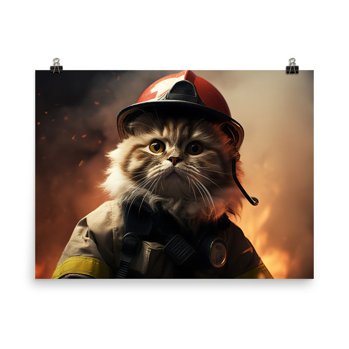 Persian Firefighter Photo paper poster - PosterfyAI.com