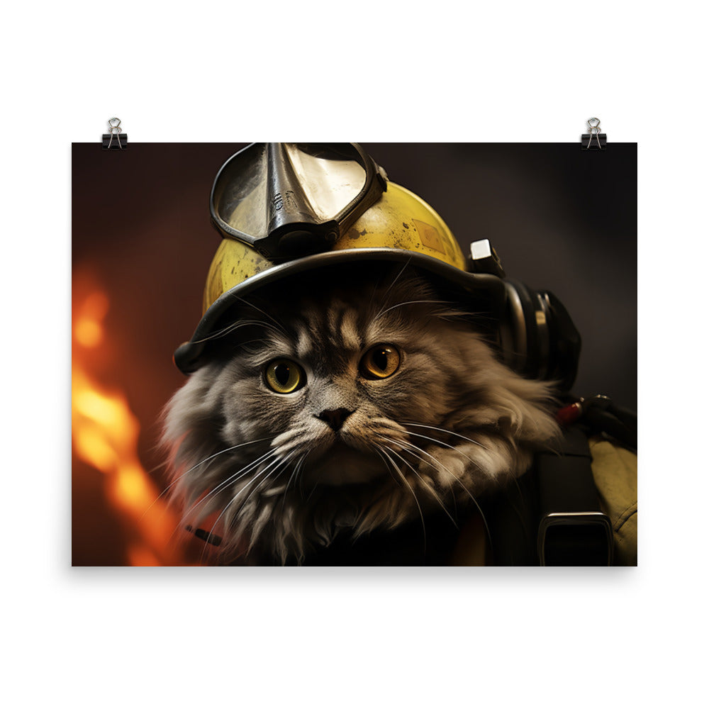 Persian Firefighter Photo paper poster - PosterfyAI.com