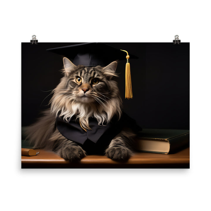 Maine Coon Student Photo paper poster - PosterfyAI.com