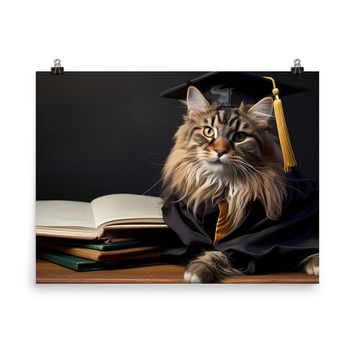 Maine Coon Student Photo paper poster - PosterfyAI.com