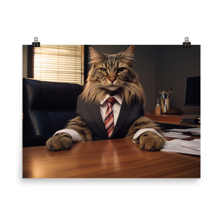Maine Coon Sales Consultant Photo paper poster - PosterfyAI.com