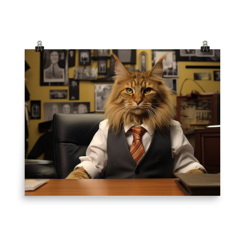 Maine Coon Sales Consultant Photo paper poster - PosterfyAI.com