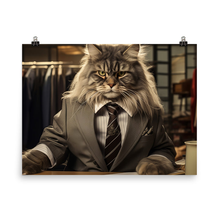 Maine Coon Sales Consultant Photo paper poster - PosterfyAI.com