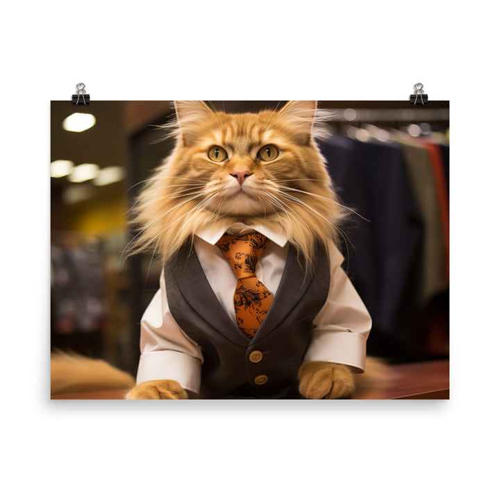 Maine Coon Sales Consultant Photo paper poster - PosterfyAI.com