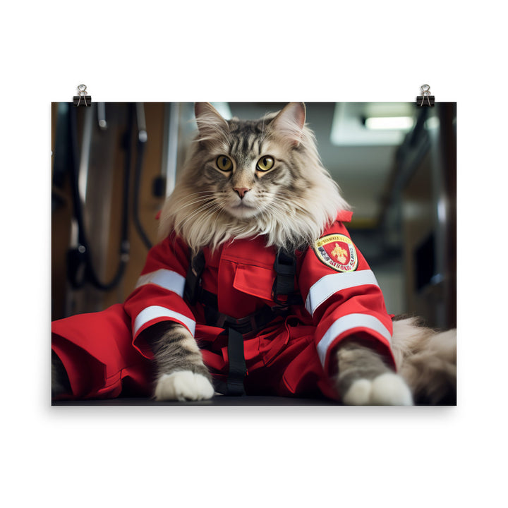 Maine Coon Paramedic Photo paper poster - PosterfyAI.com