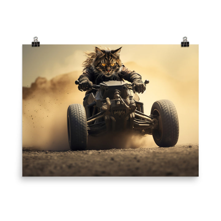 Maine Coon Motorsport Athlete Photo paper poster - PosterfyAI.com