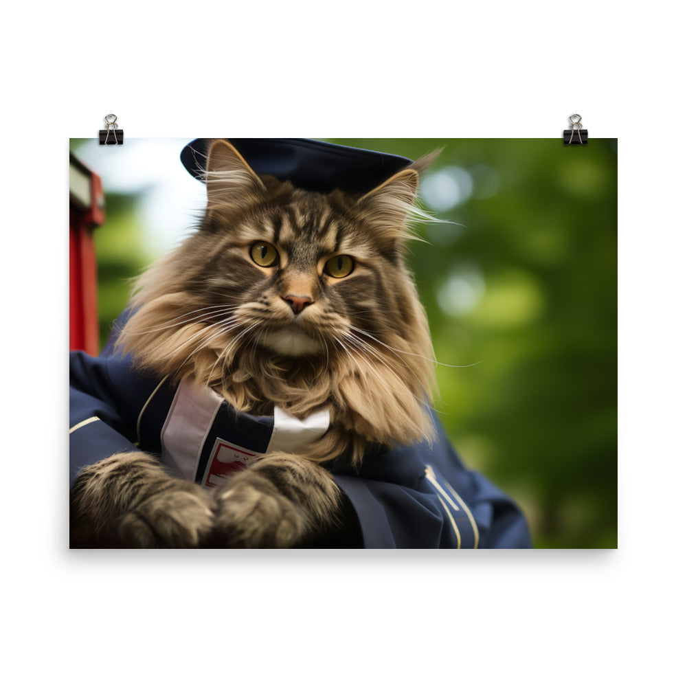 Maine Coon Mail Carrier Photo paper poster - PosterfyAI.com