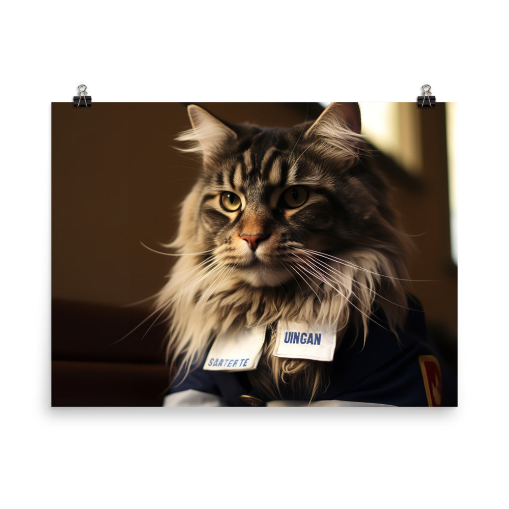 Maine Coon Mail Carrier Photo paper poster - PosterfyAI.com