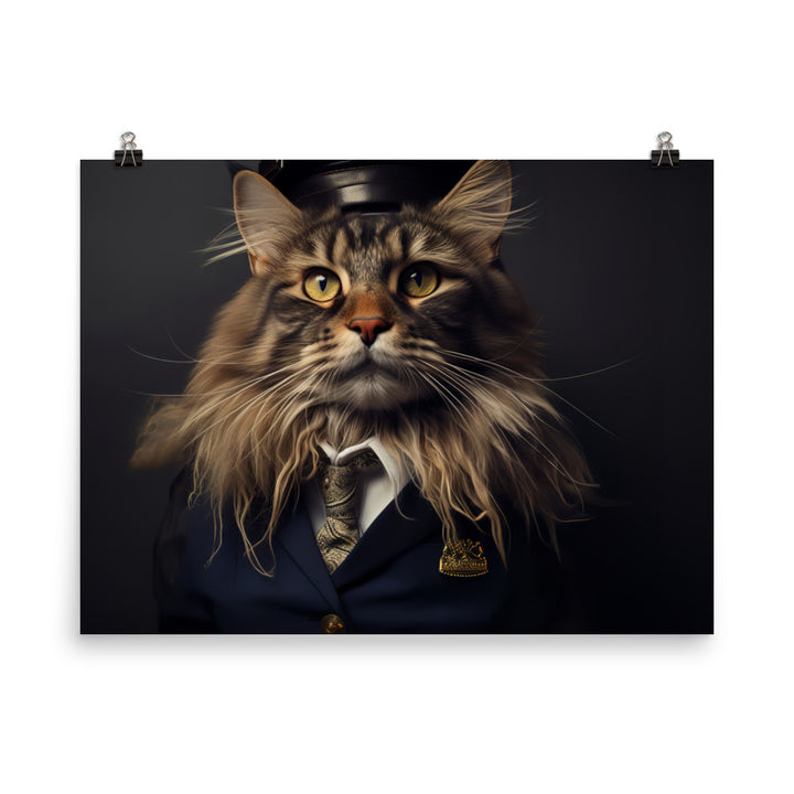 Maine Coon Cabin Crew Photo paper poster - PosterfyAI.com