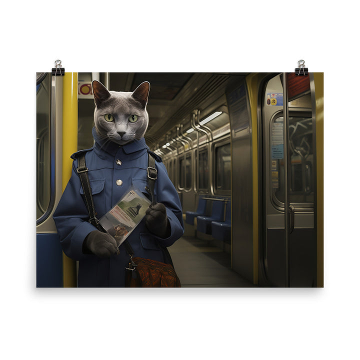 Russian Blue Transit Operator Photo paper poster - PosterfyAI.com