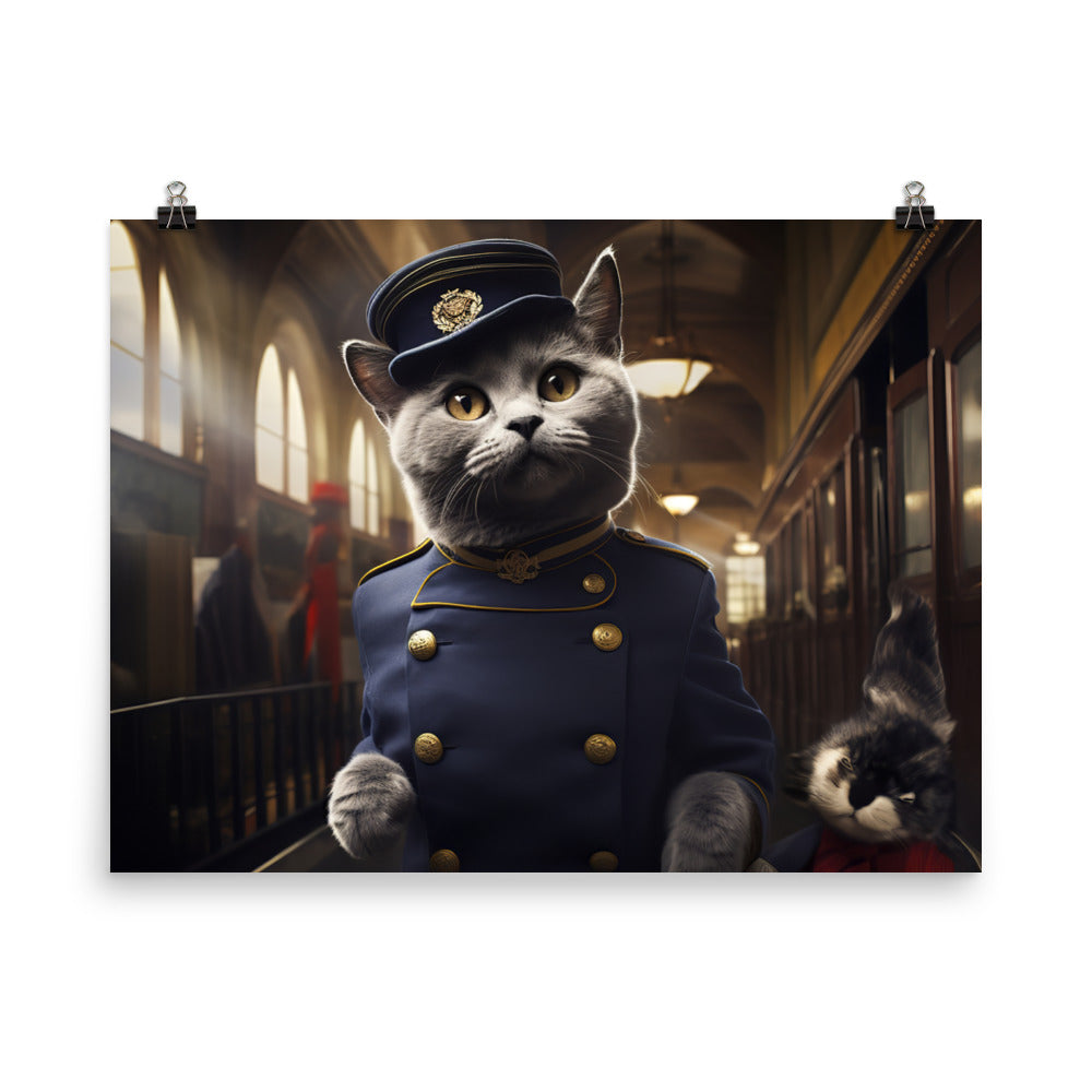 Russian Blue Transit Operator Photo paper poster - PosterfyAI.com