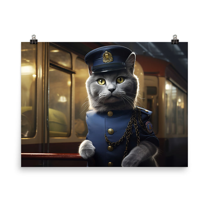 Russian Blue Transit Operator Photo paper poster - PosterfyAI.com