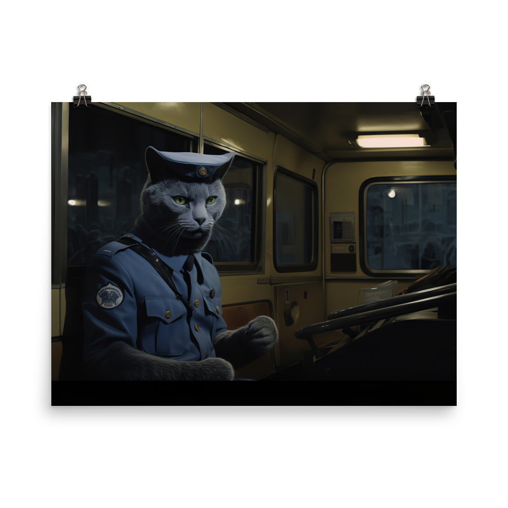 Russian Blue Transit Operator Photo paper poster - PosterfyAI.com