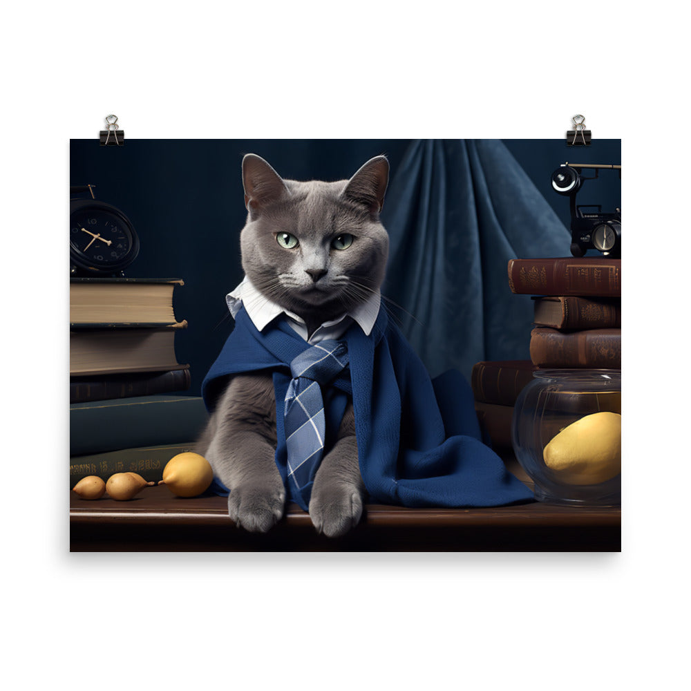 Russian Blue Student Photo paper poster - PosterfyAI.com