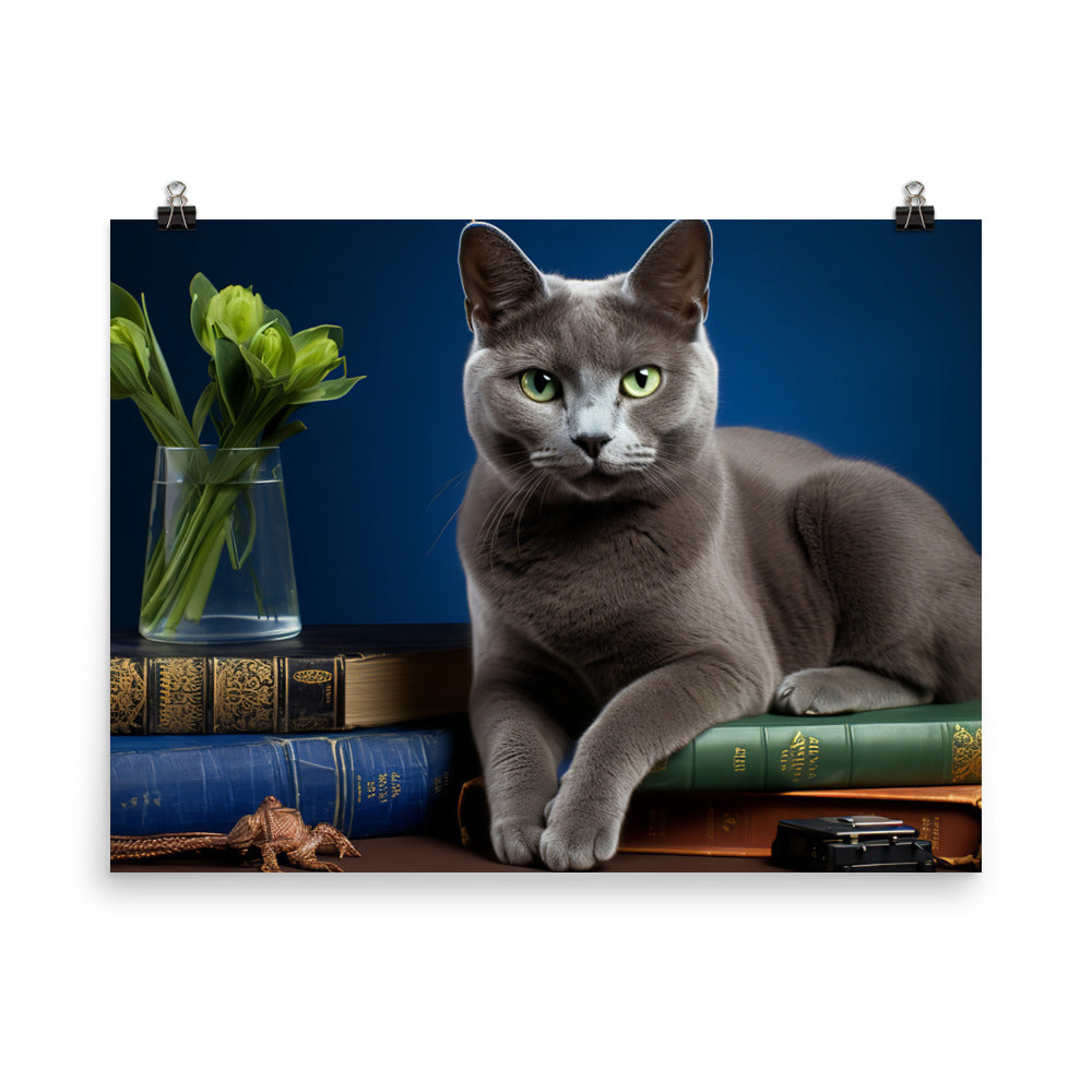 Russian Blue Student Photo paper poster - PosterfyAI.com